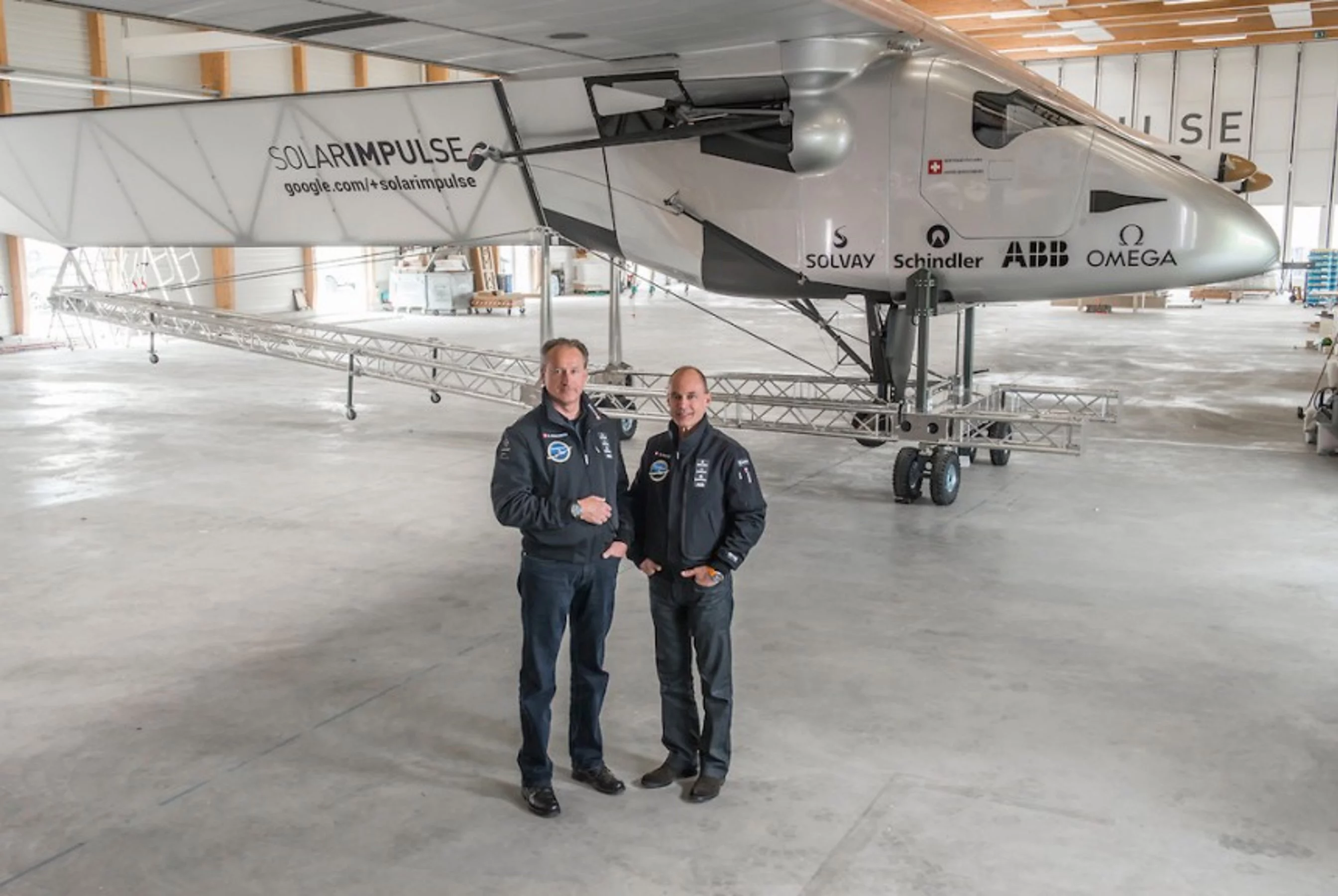 Piccard and Borschberg unveiled the Solar Impulse 2 in Switzerland