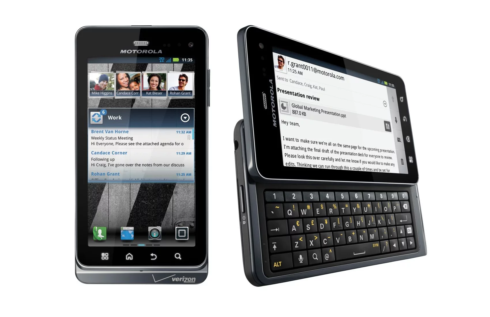 Motorola DROID 3 Android 2.3 smartphone comes with a full QWERTY keyboard, 4-inch qHD touchscreen, 8-megapixel camera and Full HD 1080p video recording.