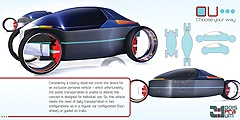 2:1 Industrial Design proposes laying tracks on existing roadways and creating a novel electric vehicle to help deal with congestion in towns and cities throughout Brazil