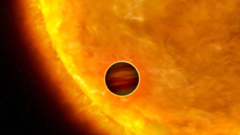 An artist's impression of a Jupiter-sized planet transiting in front of its parent star (Image: NASA/ESA/G. Bacon (STScI))