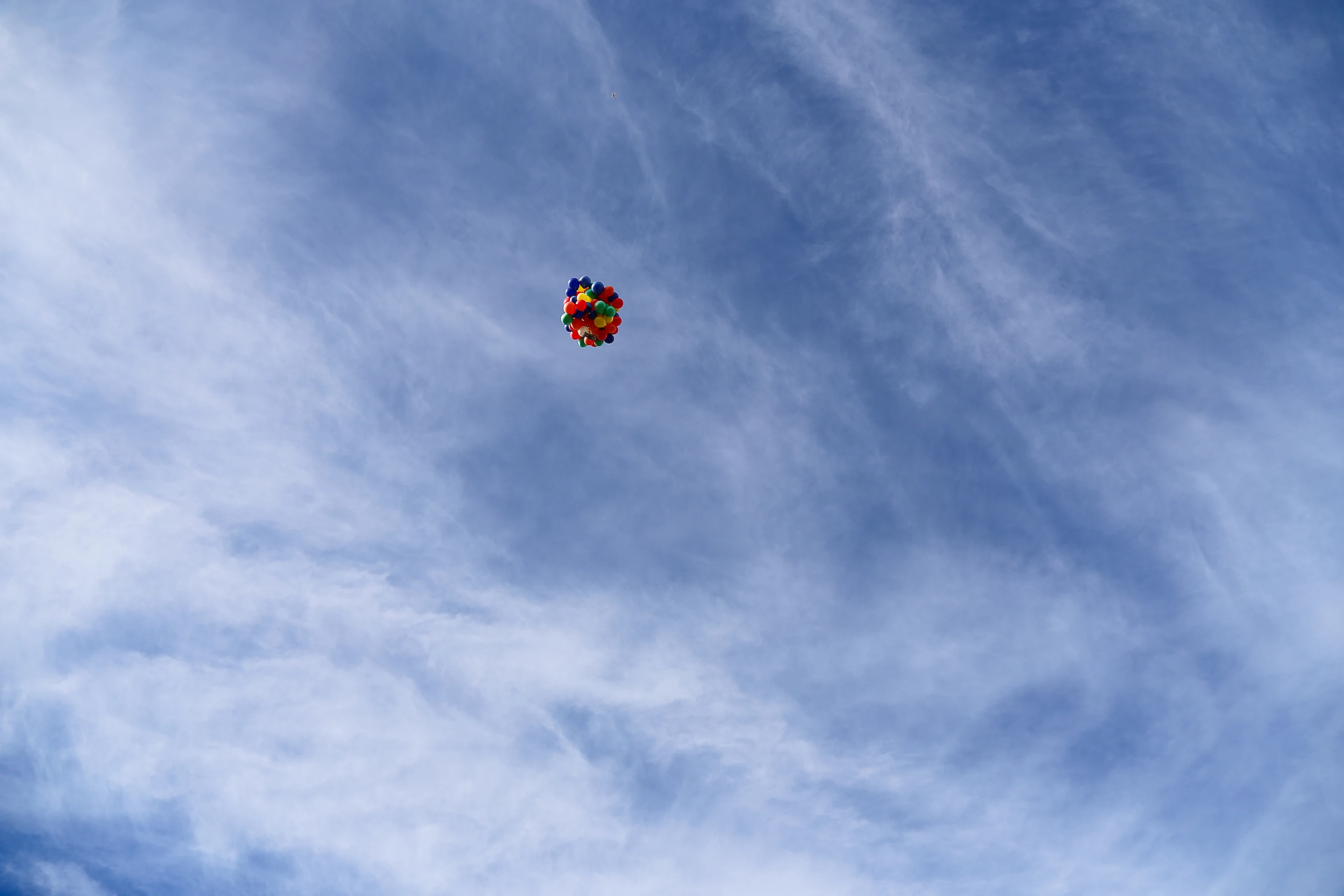 Roner used a shotgun to burst some of the balloons once he reached the desired altitude