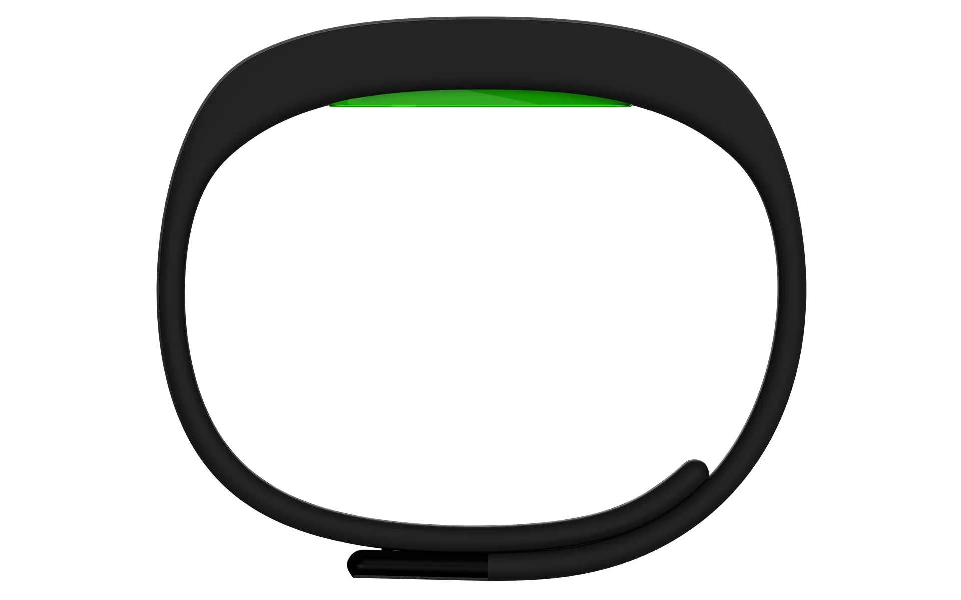 The band is available in a choice of black and white