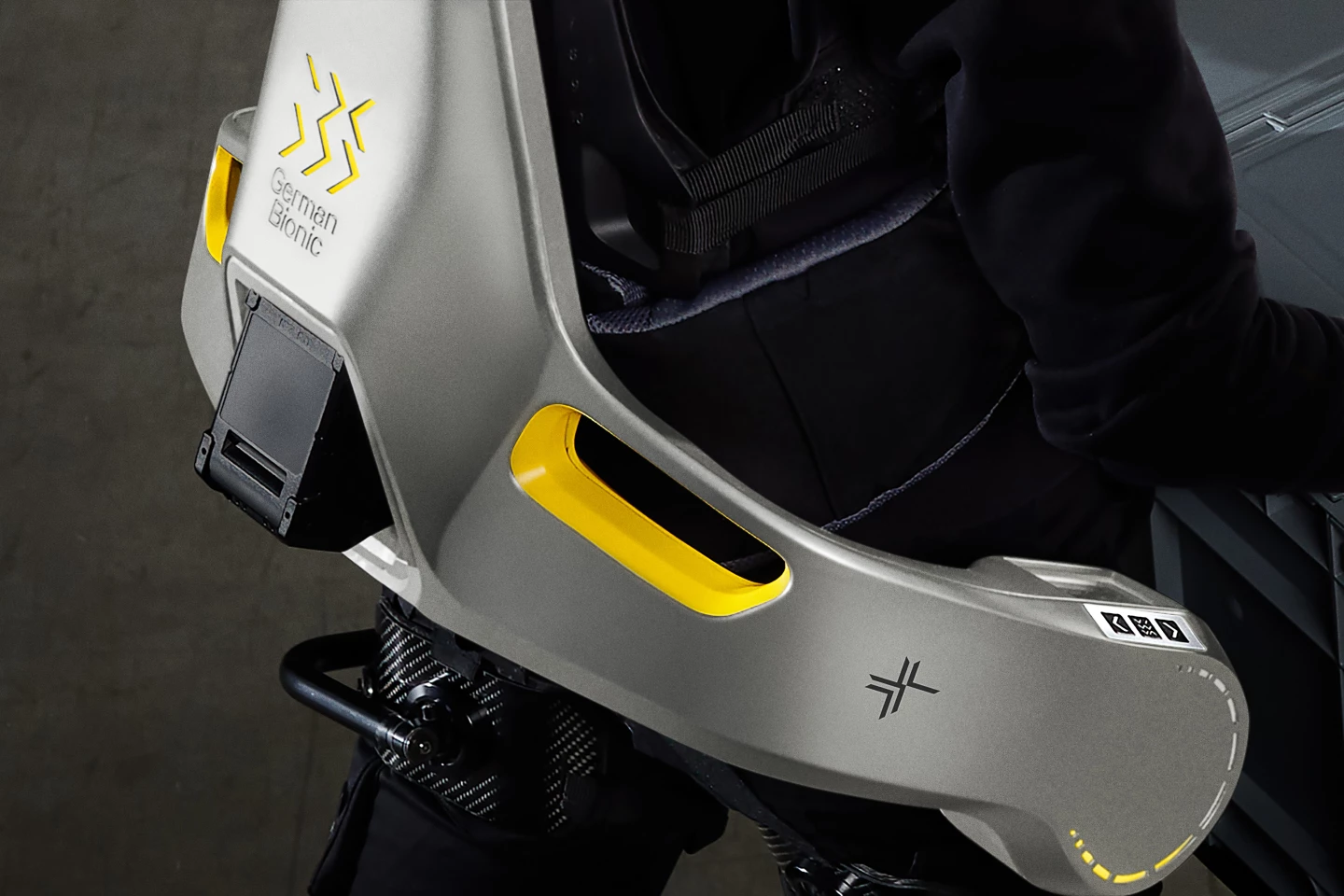 "With its softer form and lighter colors, the Apogee+ exhibits an emotionally accessible and patient-friendly aesthetic," says German Bionic