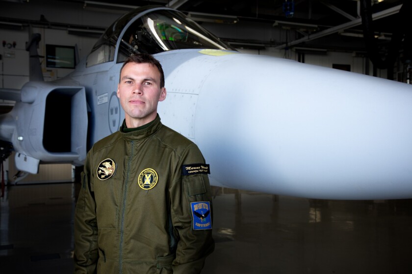 Saab experimental test pilot Marcus Wandt