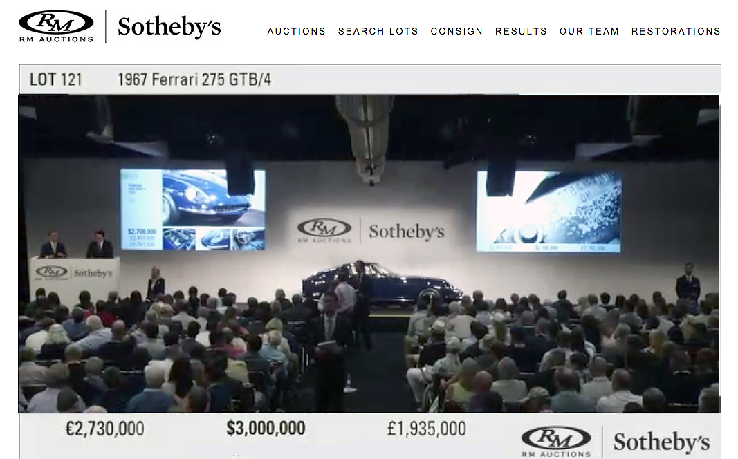 This 1967 Ferrari 275 GTB/4 sold for $3,300,000
