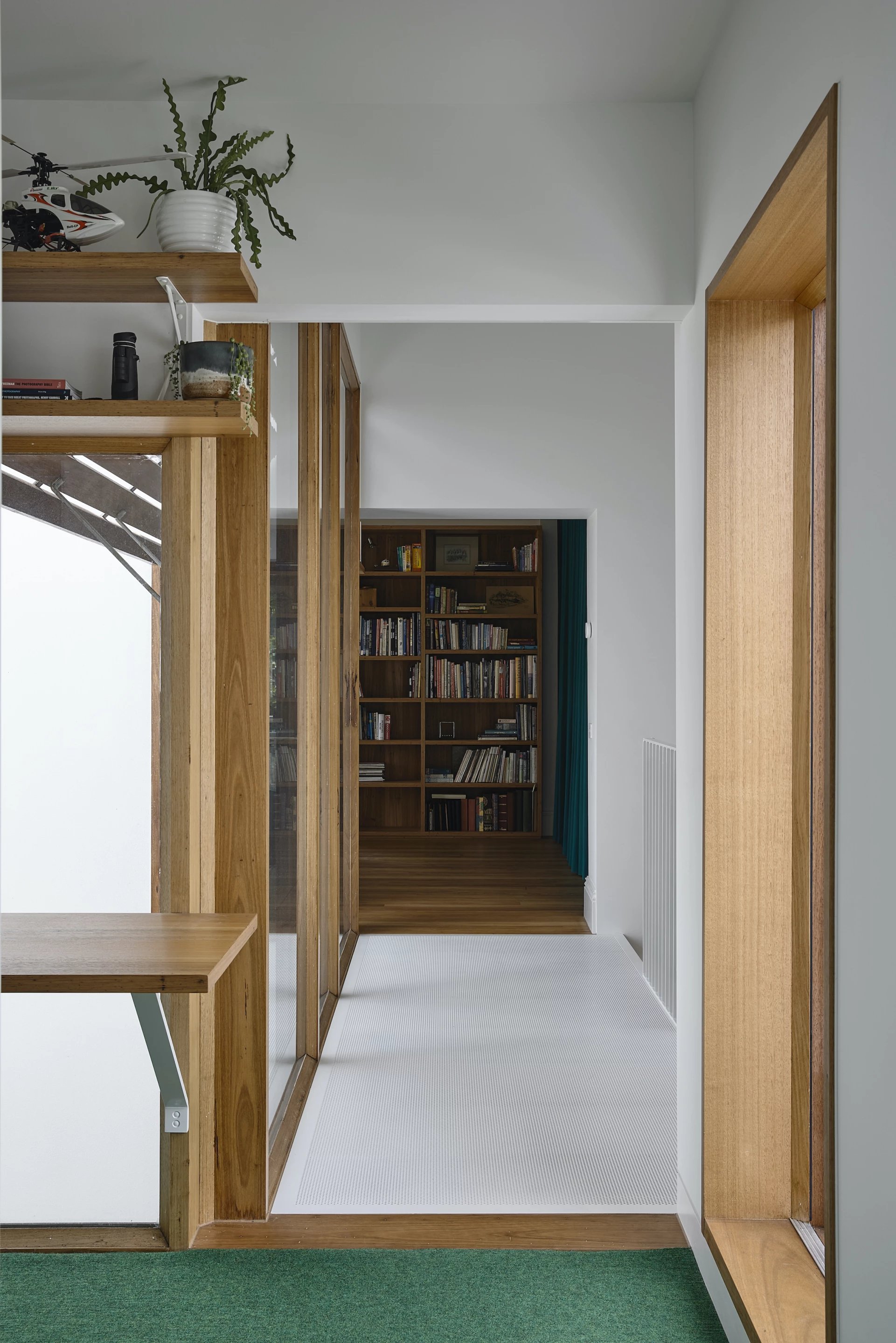 Helvetia's upstairs area contains a study area