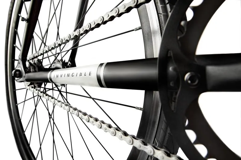 The Invincible bike features a rust-resistant zinc-coated chain