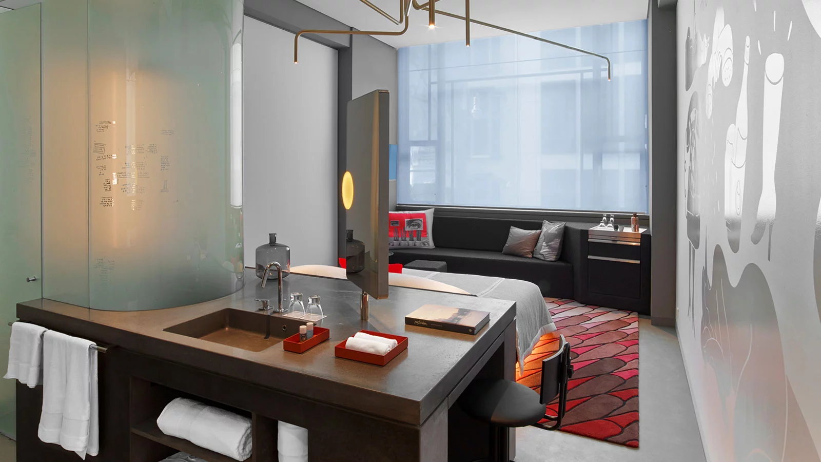 A view of one of the W Amsterdam rooms
