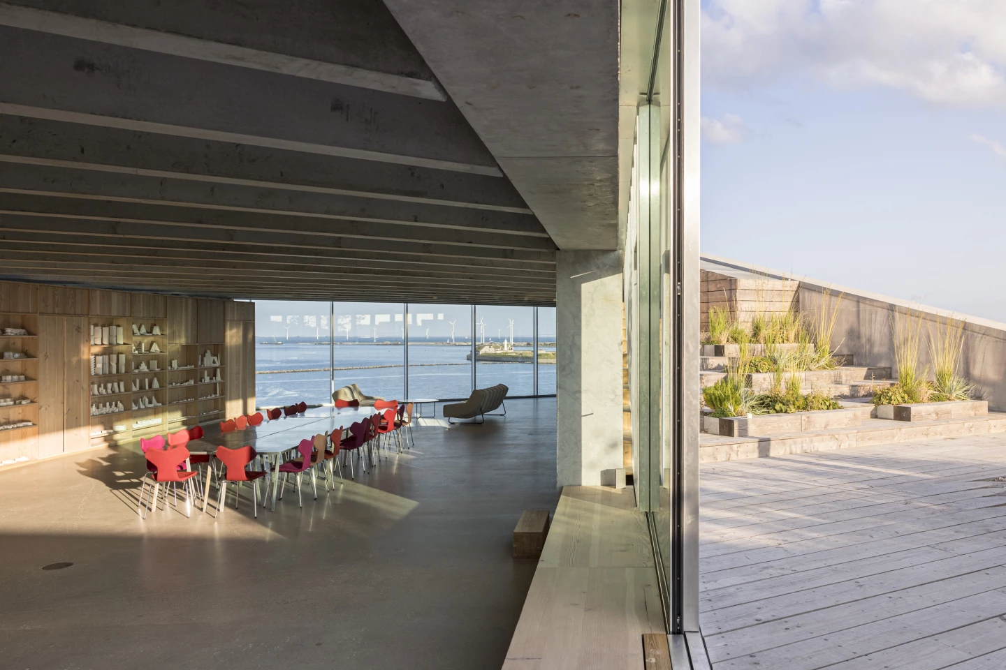 Each of the Piranesian's floors opens onto a terrace area that is integrated into the exterior staircase