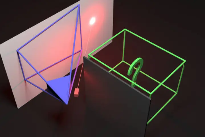 The camera uses diffused light instead of mirrors to see around corners