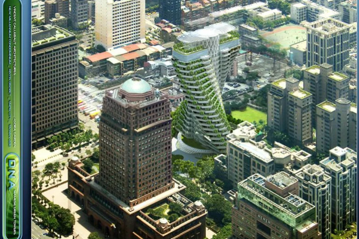 The DNA helix-inspired Agora Garden (Image: Vincent Callebaut Architecte)