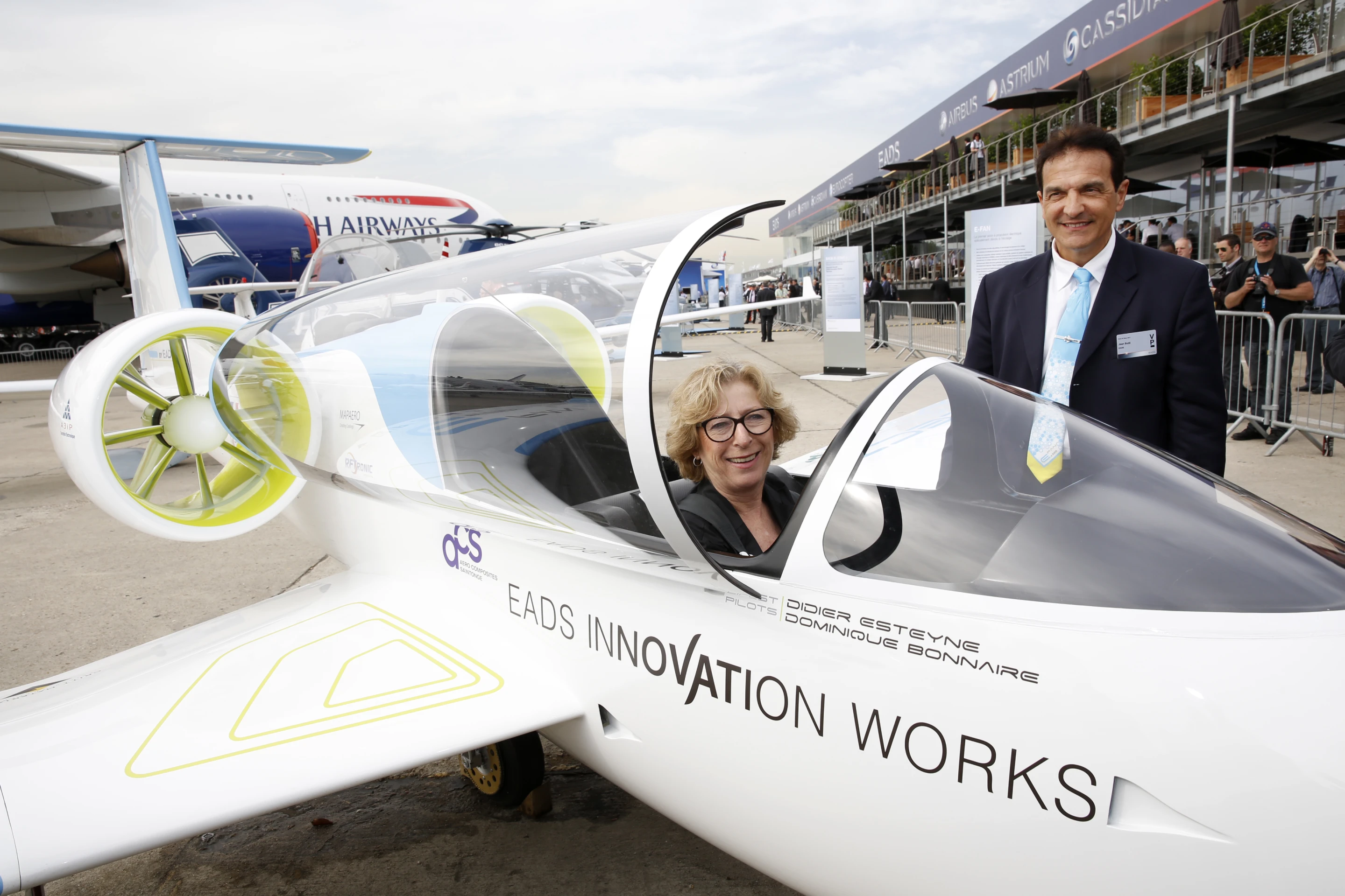 Geneviève Fioraso, State Secretary of Higher Education and Research, visits Airbus Group (formerly EADS) at the Paris Air Show 2013