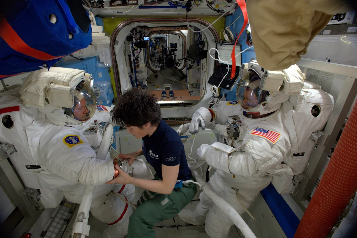 The tests took place in the Quest airlock (Photo: ESA/NASA)