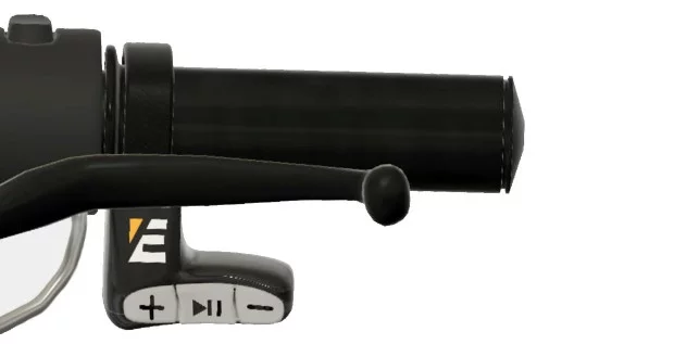 Remote volume control for the Slimbuds fits on the handlebars