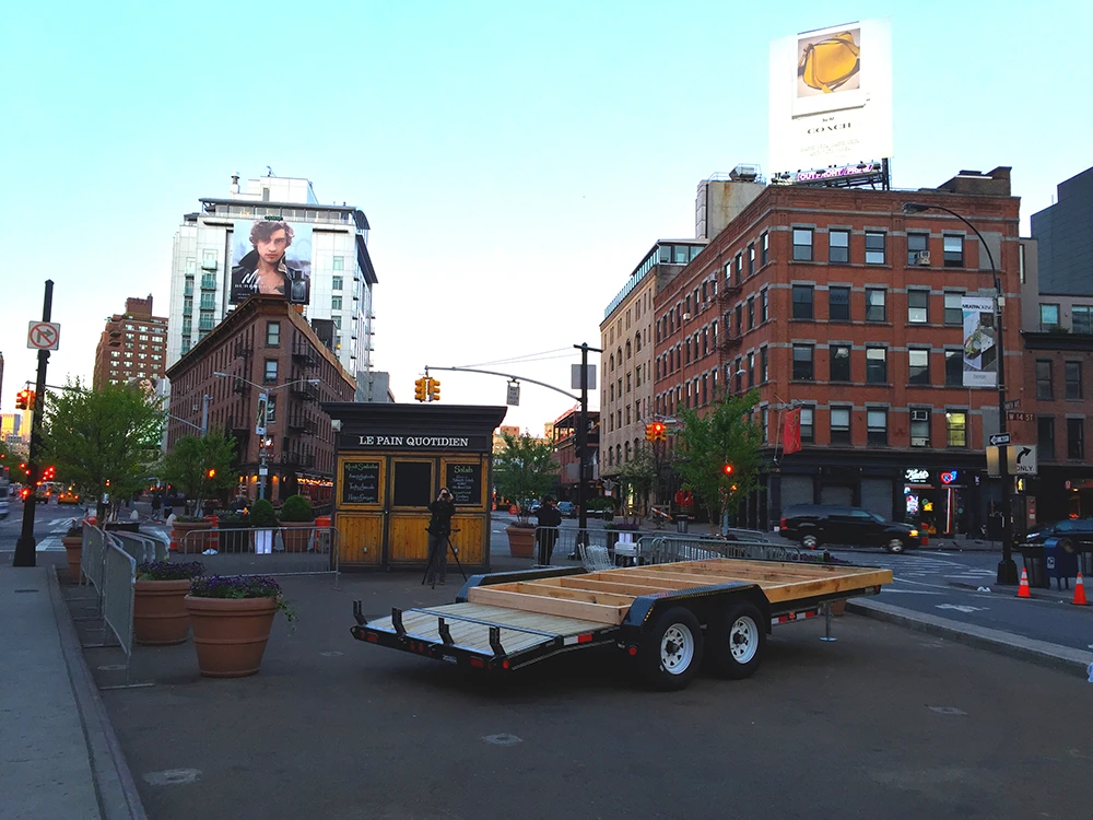 The house sits on a trailer and is towable by car or truck
