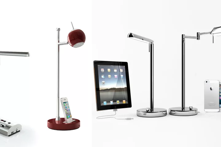 M&C Lighting has added two new models to its range of LED desk lamp which all feature integrated device charging ports or iPod/iPhone docks