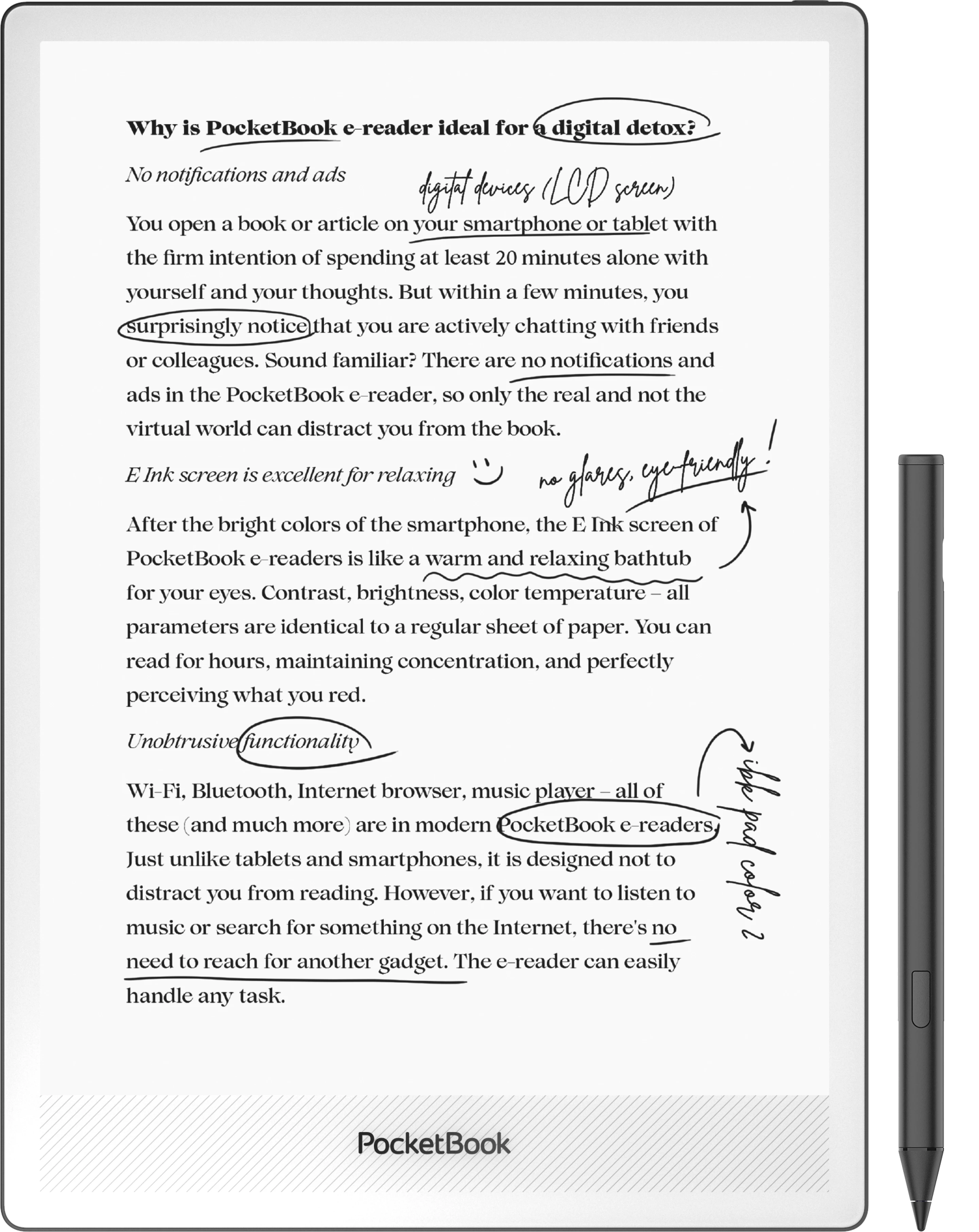 PocketBook InkPad One: Large E Ink Reader & Notebook