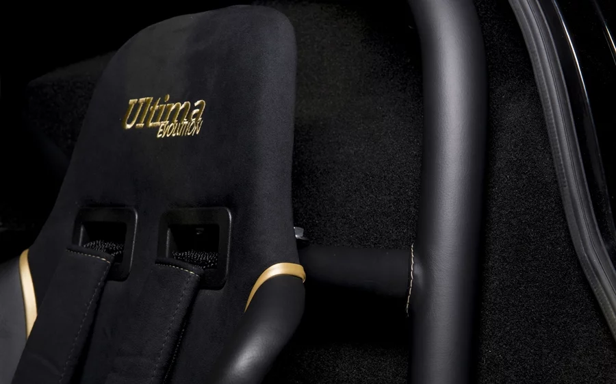 Ultima Evolution logo on the seat and roll cage leather trimmed