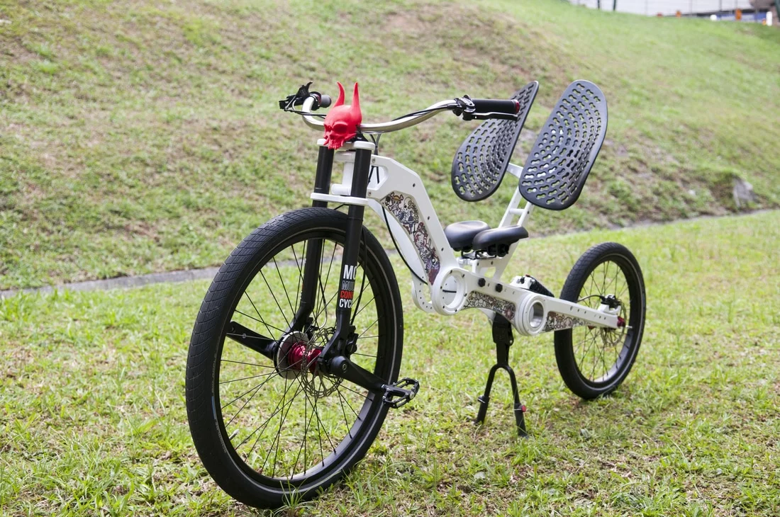 The MC2 Chopper has a laid-back seating position