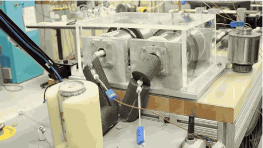 The prototype system that reduced the temperature of a water-based fluid flowing through it by 80° F (45° C)