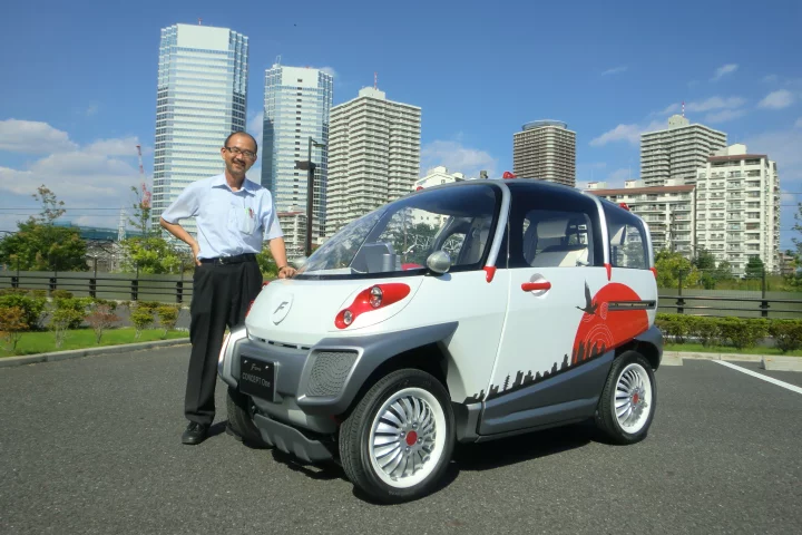 Hideo Tsurumaki CEO of FOMM, with his first creation, Concept One (Photo: Stephen Clemenger/Gizmag.com)