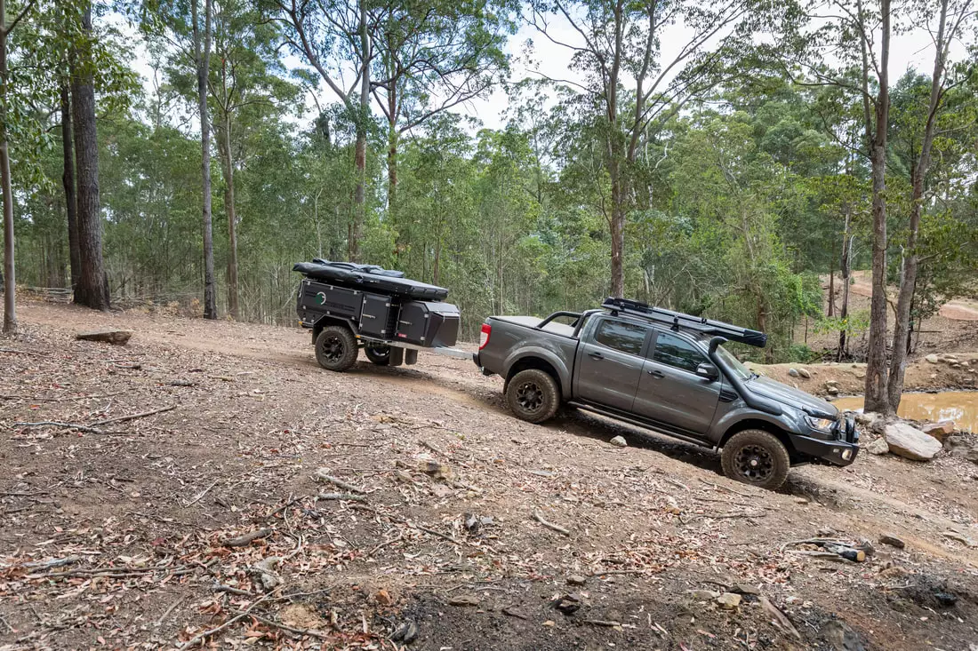 Looking for camp with the Offtrax trailer in tow