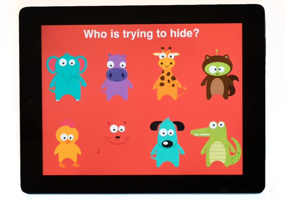 The Peek-a-Zoo app aims to educate them about emotions, actions and positions