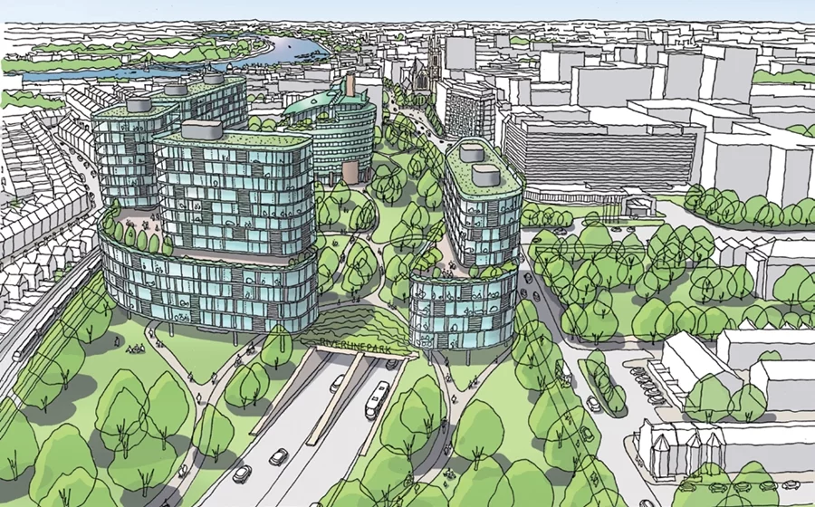 Proposals have been unveiled that would see roads in London covered to make room for development and green space above ground