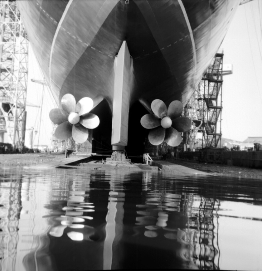 The propellers of the Queen Elizabeth 2