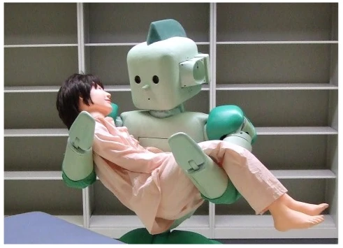 First generation RI-MAN nursing robot. RIBA has improved on this model