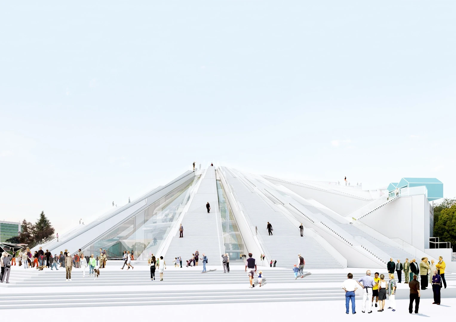 MVRDV will install stairs to allow people to reach the top of the pyramid safely and take in the views