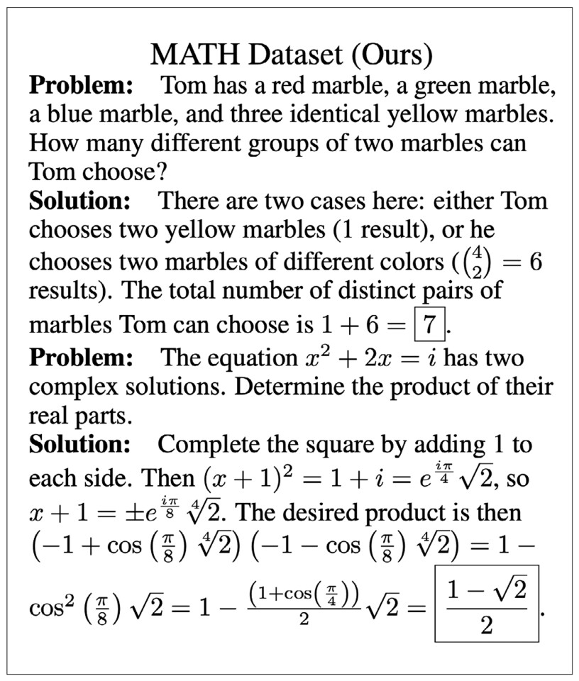 An example MATH question asked of the AI. Yikes!