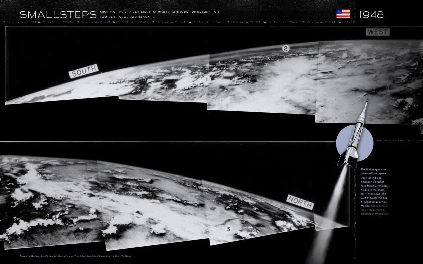 The first pictures showing Earth against the blackness of space came in the late 1940s