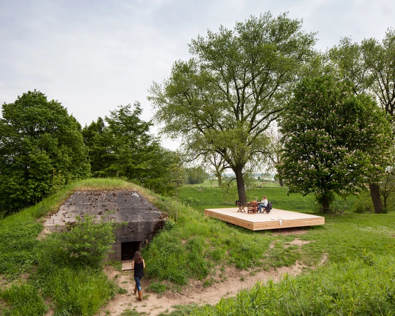 This refurbished WWII bunker originally was designed for publicity but was so popular it remained open as a rental accommodation. It’s undeniably Spartan, it is a war bunker after all