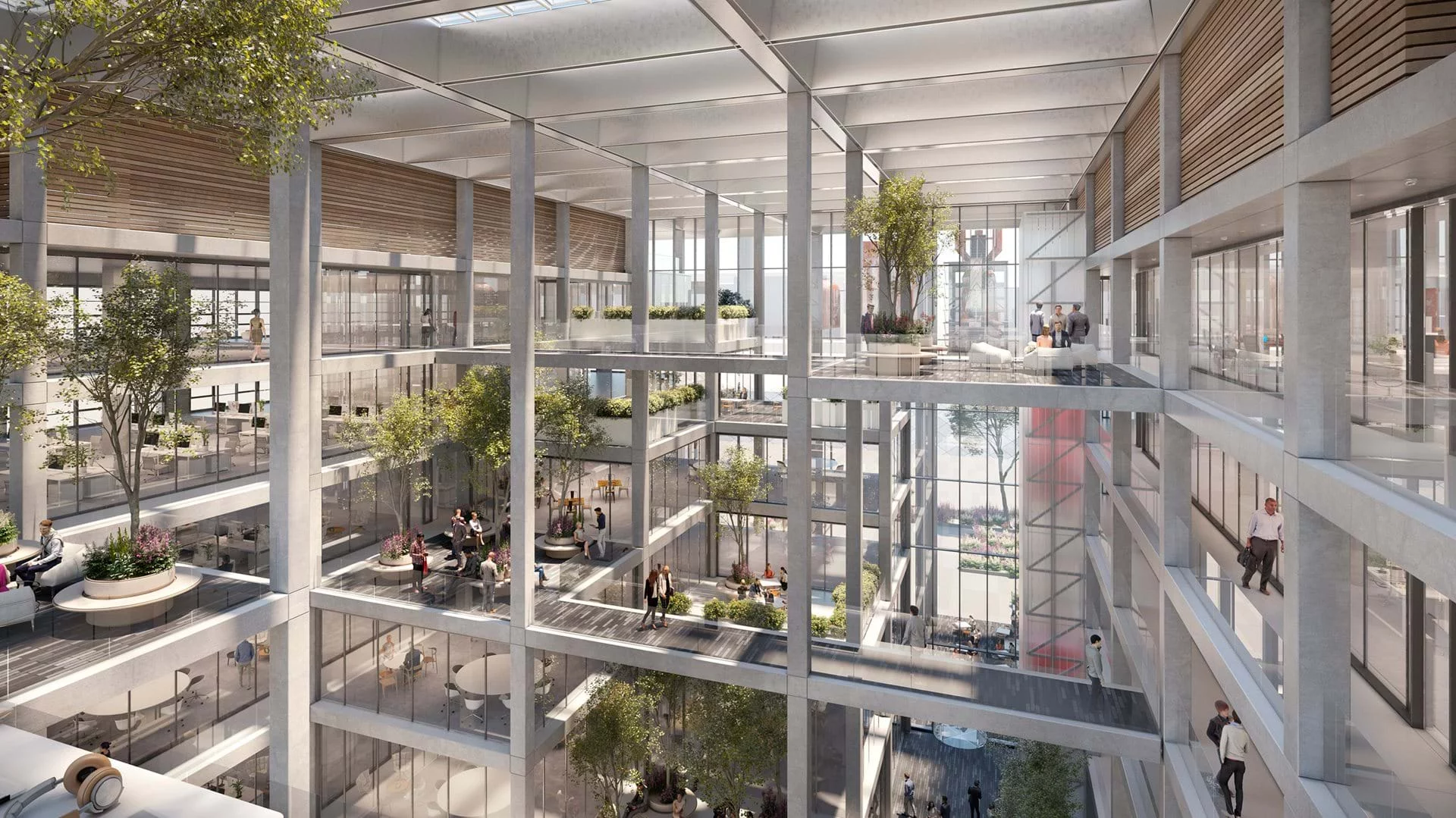 The Icône's interior will include lots of trees and other greenery