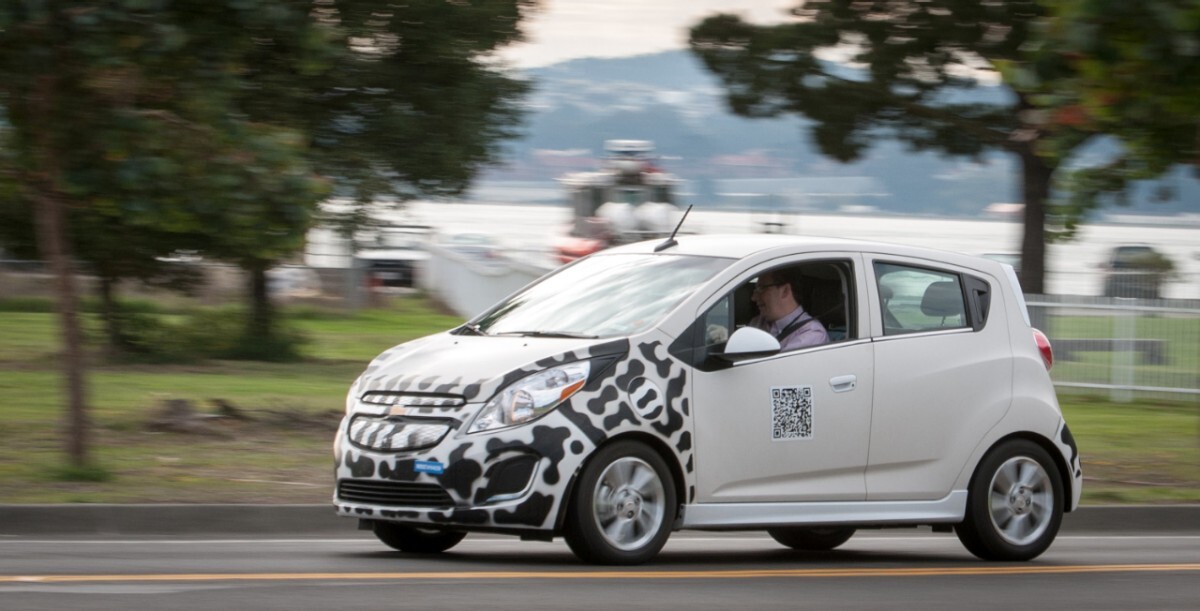 The Park EV from the driver's side