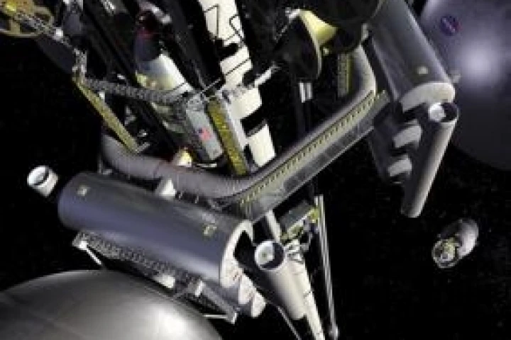 Artist Pat Rawling's impression of a working space elevator Photo: NASA Marshall Space Flight Center (NASA-MSFC)