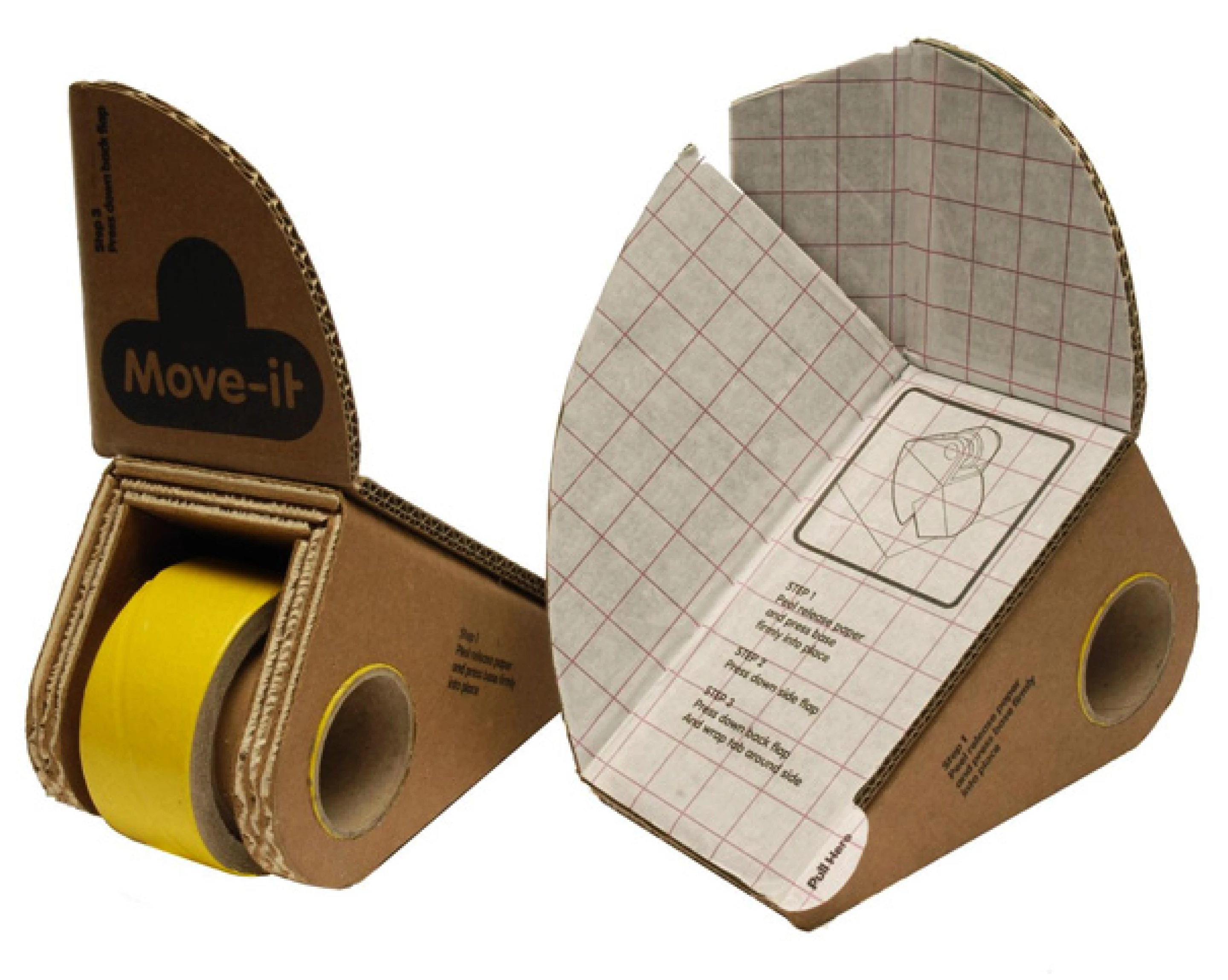 Move-it: recyclable, removable cardboard parts that turn a box into a ...