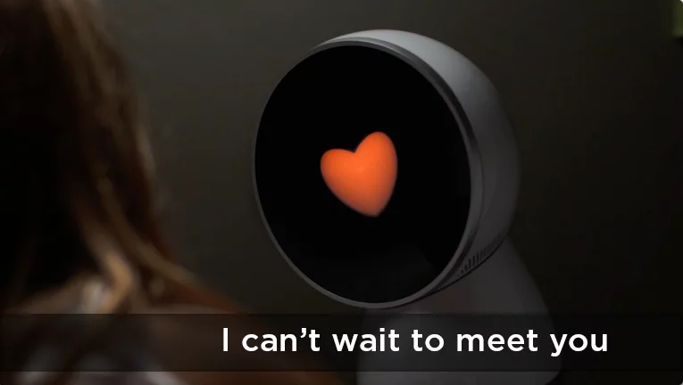 Jibo displays emoticons to match its message
