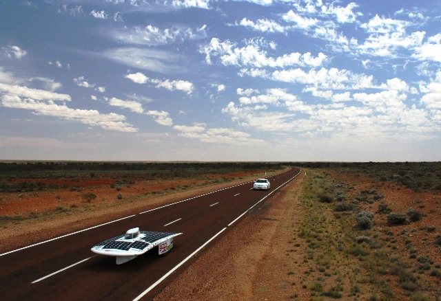 Cambridge University solar powered vehicle, The Bethany, during the 2009 race.Image by Cambridge University Eco Racing
