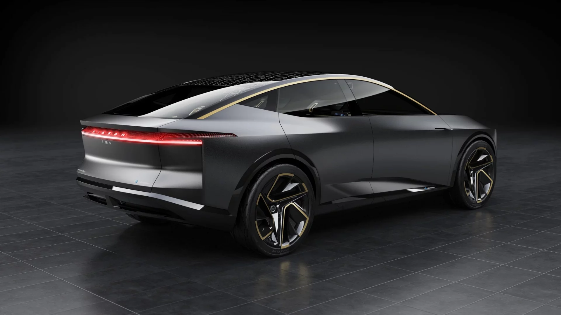 The rear "holographic" tail lamps on the Nissan IMs EV concept are integral to the car's exterior appeal