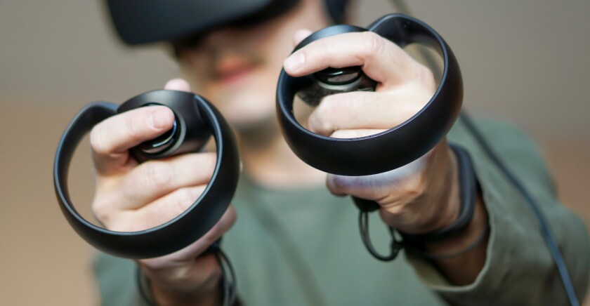 The Oculus Touch controls, which "give you hands" in virtual reality