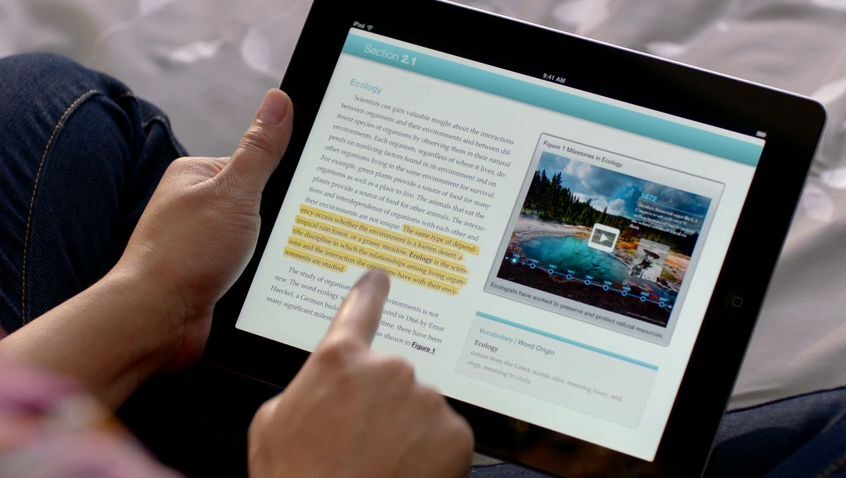 Students can highlight text within the iBooks 2 app