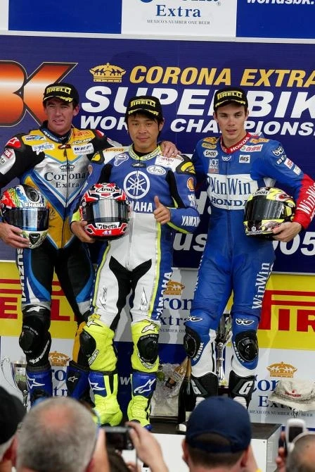 The race two podium with Vermeulen exchanged for Laconi from the first race