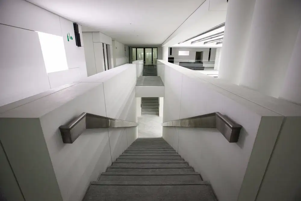 A stairway at the Louvre Abu Dhabi