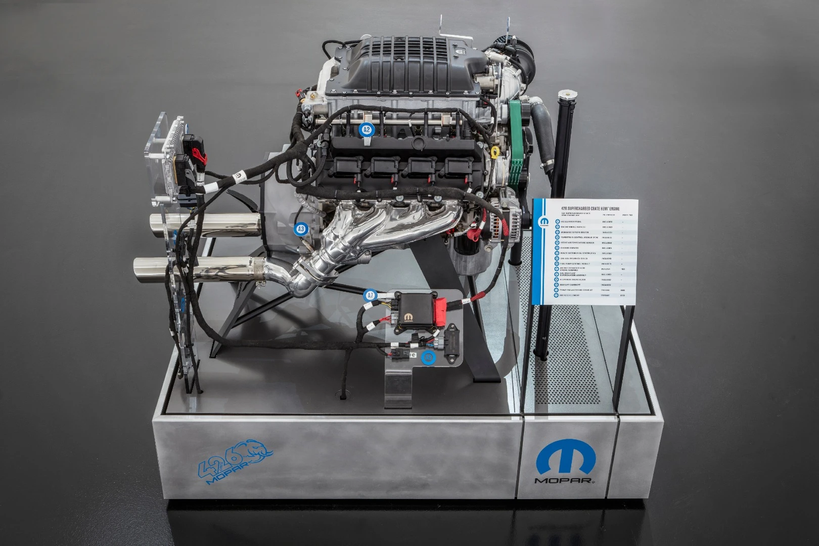 The official name of the Hellephant is the 426 Supercharged Crate HEMI Engine, part number P5160194