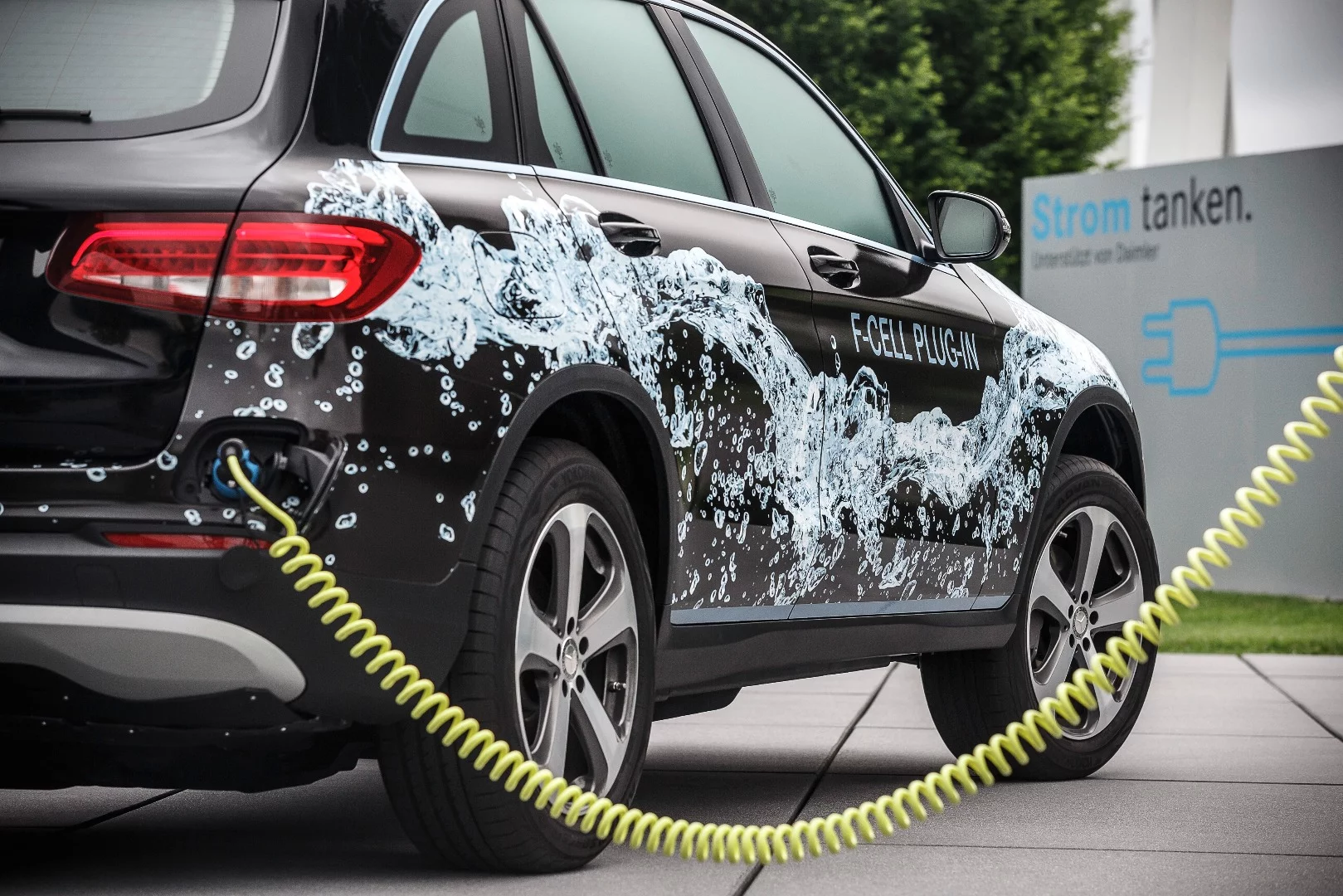 The F-Cell plug-in hybrid being, well, plugged in
