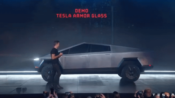 Ruh roh... Tesla's armor glass had one chance to make a first impression, and this was it