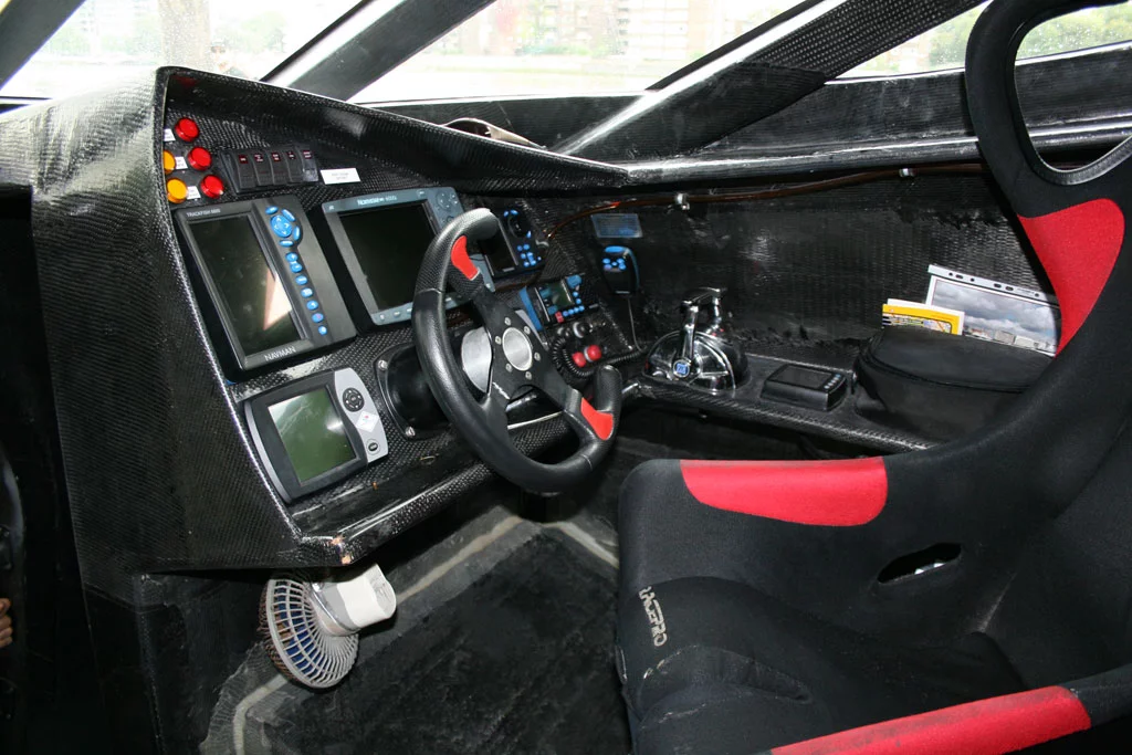 The pilots seat on the Ady Gil