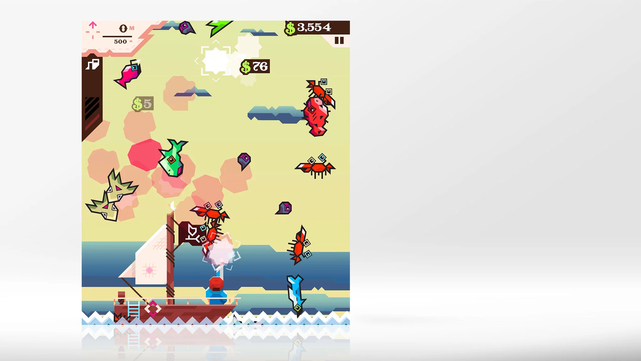 Ridiculous Fishing lets you blast fish with a shotgun